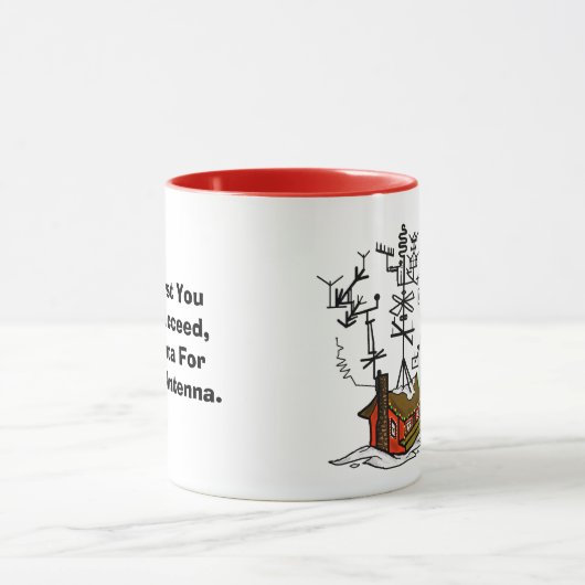 熱狂するなアンテナ家のアマチュア無線のクリスマスのマグ マグカップ (中央)