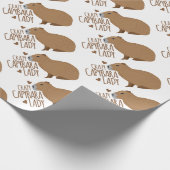 熱狂するなカピバラの女性 ラッピングペーパー (角)