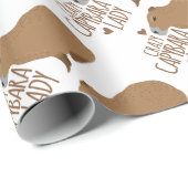 熱狂するなカピバラの女性 ラッピングペーパー (ロールコーナー)