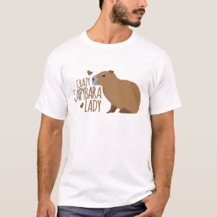 熱狂するなカピバラの女性 Tシャツ