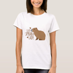 熱狂するなカピバラの女性 Tシャツ