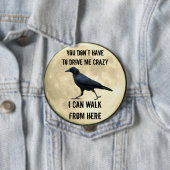 熱狂するなカラスおよび満月のミーム 缶バッジ (インサイチュ)