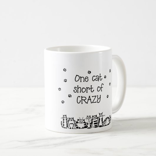 熱狂するなギフトの短い1匹の猫 コーヒーマグカップ (正面右)