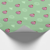 熱狂するなサンタの帽子ドーナツクリスマスの休日は振りかけます ラッピングペーパー (角)