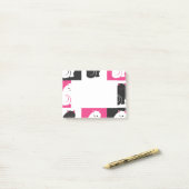 熱狂するなショッキングピンクの子猫猫パターン ポストイット (デスク上)