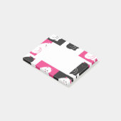 熱狂するなショッキングピンクの子猫猫パターン ポストイット (アングル)