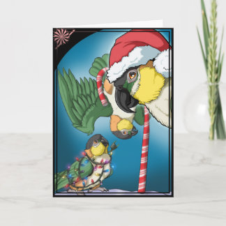 熱狂するなシロハラインコのクリスマスカード シーズンカード