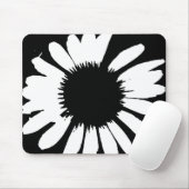 熱狂するなデイジー-黒く及び白いデイジーのマウスパッド マウスパッド (マウス)