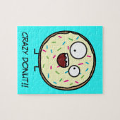 熱狂するなドーナツは甘いデザートを凍らすバニラを振りかけます ジグソーパズル (横)