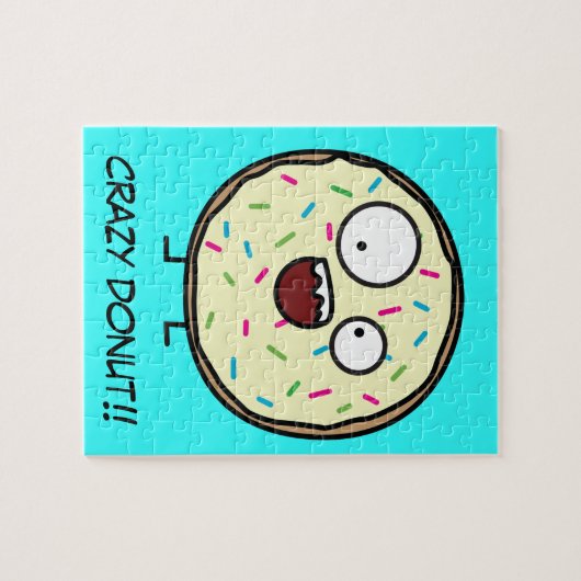 熱狂するなドーナツは甘いデザートを凍らすバニラを振りかけます ジグソーパズル (横)