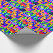 熱狂するなネオン90sパターン ラッピングペーパー (角)