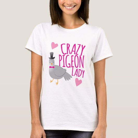 熱狂するなハト女性 Tシャツ (正面)