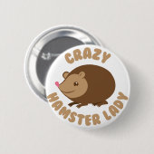 熱狂するなハムスターの女性 缶バッジ (正面&裏面)