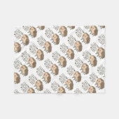 熱狂するなハリネズミの女性 フリースブランケット (正面(横))