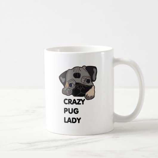 熱狂するなパグの女性 コーヒーマグカップ (右)