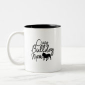 熱狂するなブルドッグのお母さん ツートーンマグカップ (左)