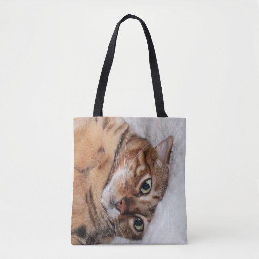 熱狂するなベンガル猫のトートバックは、あなた自身のミームを加えます トートバッグ (正面)