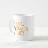 熱狂するなペンギンの女性 コーヒーマグカップ (正面左)