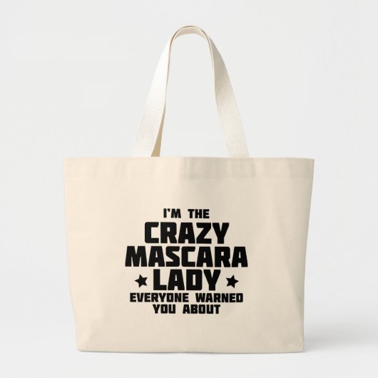 熱狂するなマスカラの女性 ラージトートバッグ (正面)