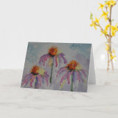 熱狂するな円錐形の花のメッセージカード カード (黄色い花)