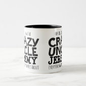 熱狂するな叔父さんの警告の名前をカスタムするのモノラルマグ コーヒーマグカップ (中央)