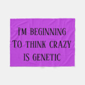 熱狂するな孤児の黒い引用文は遺伝、フォーマルなプリントです フリースブランケット (正面(横))