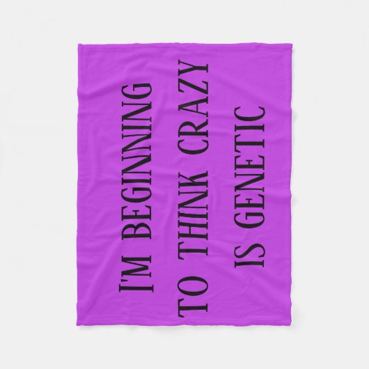 熱狂するな孤児の黒い引用文は遺伝、フォーマルなプリントです フリースブランケット (正面)