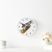 熱狂するな小妖精や小人のそりの乗車 ラウンド壁時計 (ホーム)