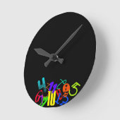 熱狂するな時計 ラウンド壁時計 (傾斜)