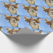 熱狂するな毛を搭載するアルパカ ラッピングペーパー (角)