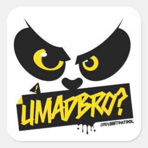 熱狂するな漂流のパトロール- UMADBROか。 (黄色) スクエアシール