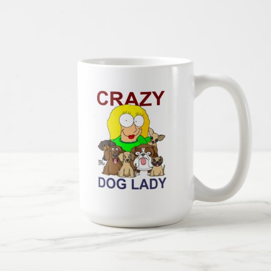 熱狂するな犬の女性 コーヒーマグカップ (右)