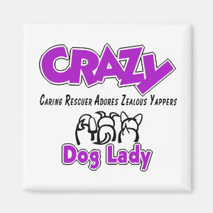 熱狂するな犬の女性 マグネット