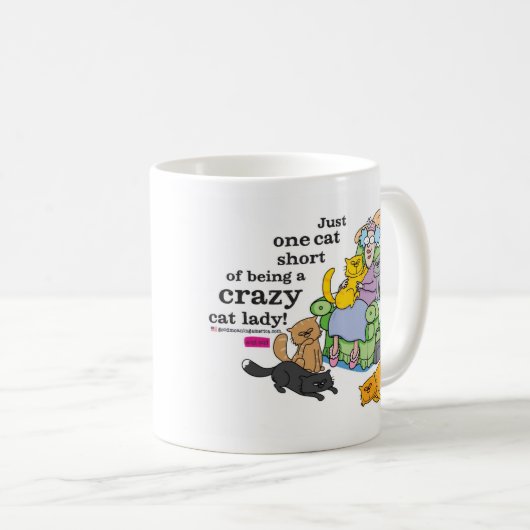 熱狂するな猫の女性があることの短いちょうど1匹の猫 コーヒーマグカップ (正面右)
