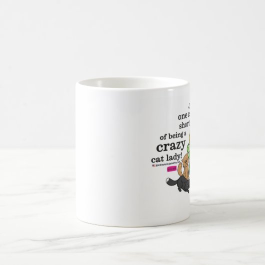 熱狂するな猫の女性があることの短いちょうど1匹の猫 コーヒーマグカップ (中央)
