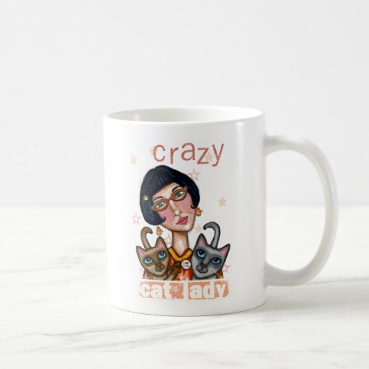 熱狂するな猫の女性コーヒー・マグ コーヒーマグカップ (右)