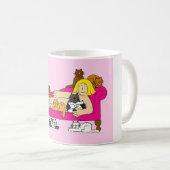 熱狂するな猫の女性ユーモア コーヒーマグカップ (正面右)