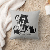 熱狂するな猫の女性装飾用クッション クッション (ブランケット)