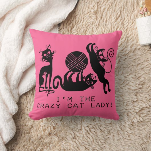 熱狂するな猫の女性 クッション (ブランケット)