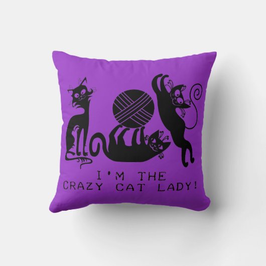 熱狂するな猫の女性 クッション (裏面)