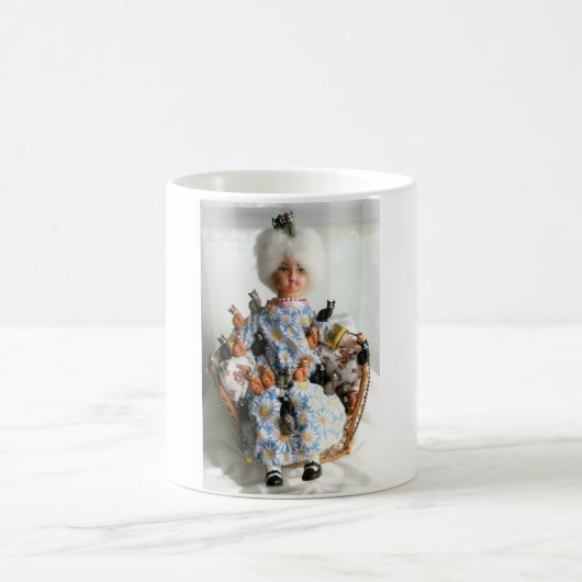 熱狂するな猫の女性 コーヒーマグカップ (中央)