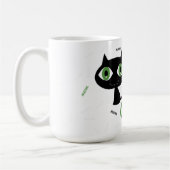 熱狂するな猫の女性 コーヒーマグカップ (左)