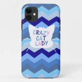 熱狂するな猫の女性-シェブロンの青い波 Case-Mate iPhoneケース (裏面)