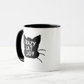 熱狂するな猫の女性 マグカップ (正面左)