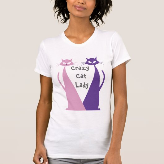 熱狂するな猫の女性 Tシャツ (正面)