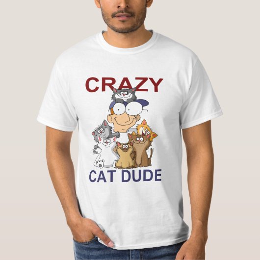 熱狂するな猫の男 Tシャツ (正面)