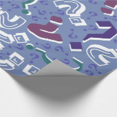 熱狂するな疑門符のミステリー謎の青 ラッピングペーパー (角)