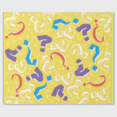 熱狂するな疑門符のミステリー謎の黄色 ラッピングペーパー (フラット)