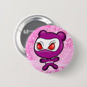 熱狂するな白くまの戦士の忍者ボタン 缶バッジ (正面&裏面)