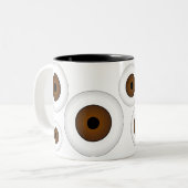 熱狂するな眼球のコーヒー・マグブラウン ツートーンマグカップ (正面左)